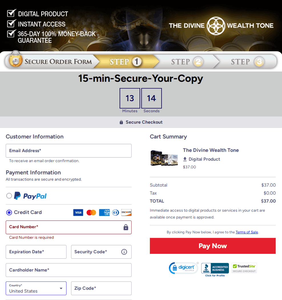 Divine Wealth Tone Checkout